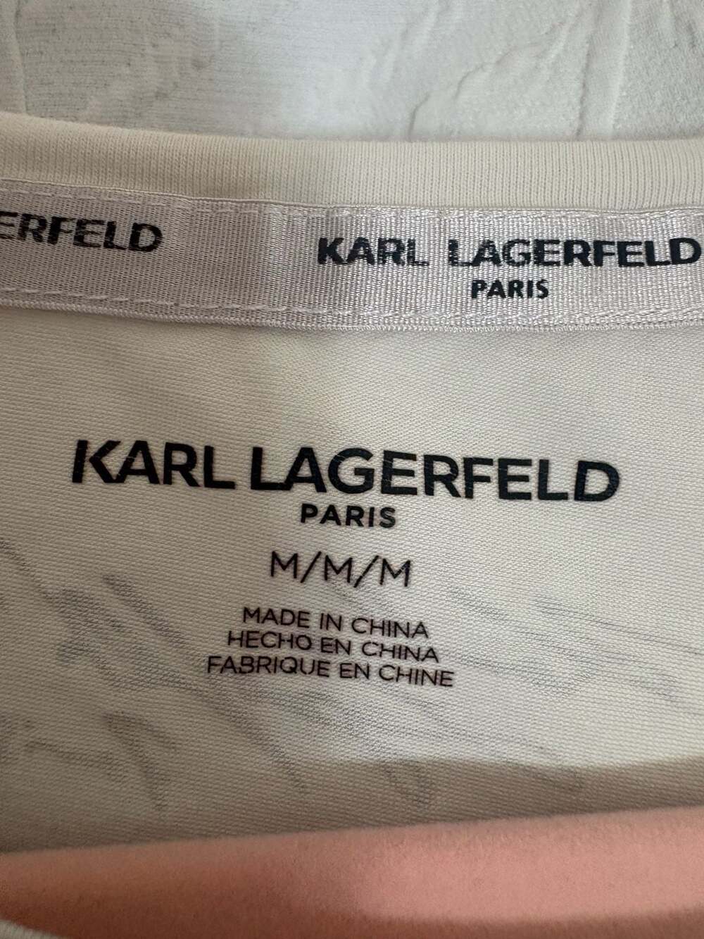 Karl Lagerfeld Paris Graphic T-Shirt Size M White
